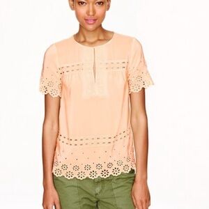 J. Crew Silk Eyelet Top